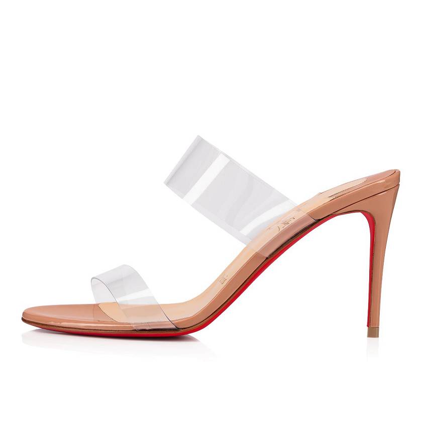 Women's Christian Louboutin Just Nothing 85mm Pvc Mules - Nude [4135-692]